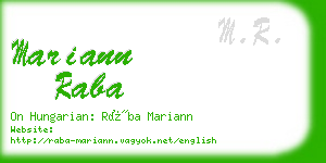 mariann raba business card